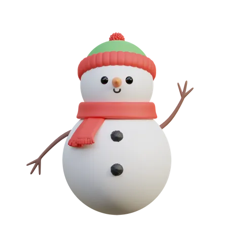 Bonhomme de neige  3D Illustration