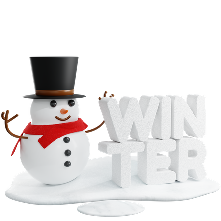 Bonhomme de neige  3D Illustration