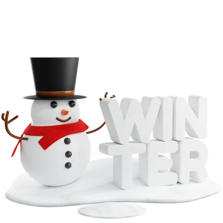 Bonhomme de neige  3D Illustration