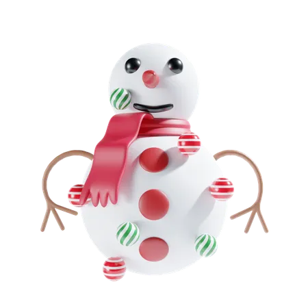 Bonhomme de neige avec ballon  3D Icon