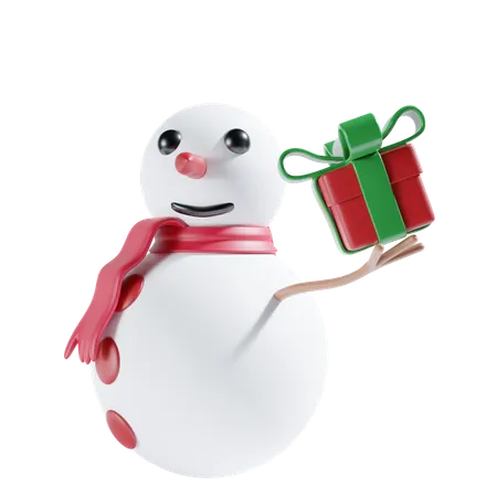 Bonhomme de neige avec cadeau  3D Icon