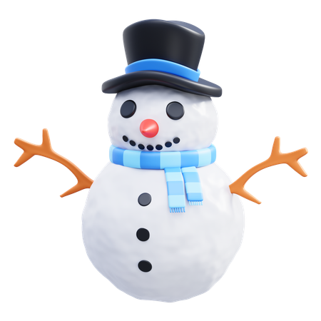 Bonhomme de neige avec un chapeau  3D Icon