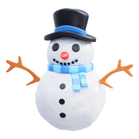 Bonhomme de neige avec un chapeau  3D Icon