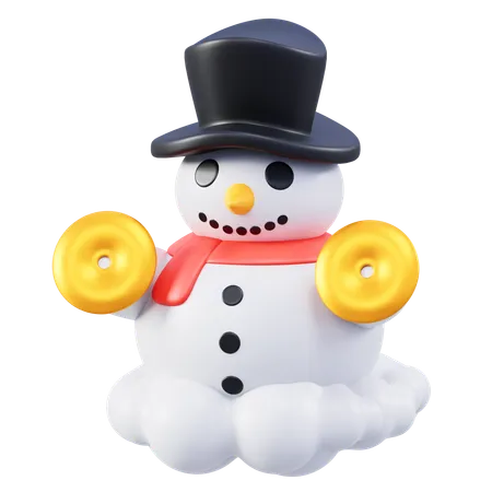 Bonhomme de neige avec un chapeau  3D Icon