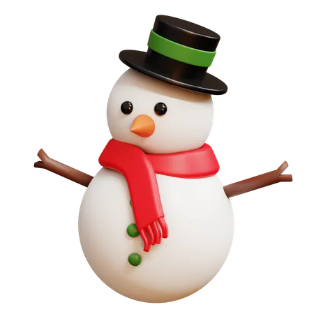 Bonhomme de neige avec un chapeau  3D Icon