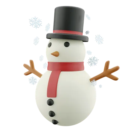 Bonhomme de neige avec un chapeau  3D Icon