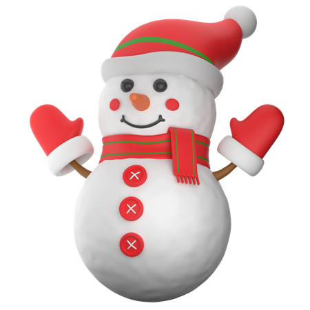 Bonhomme de neige avec des gants  3D Icon