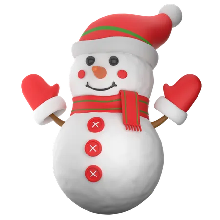 Bonhomme de neige avec des gants  3D Icon