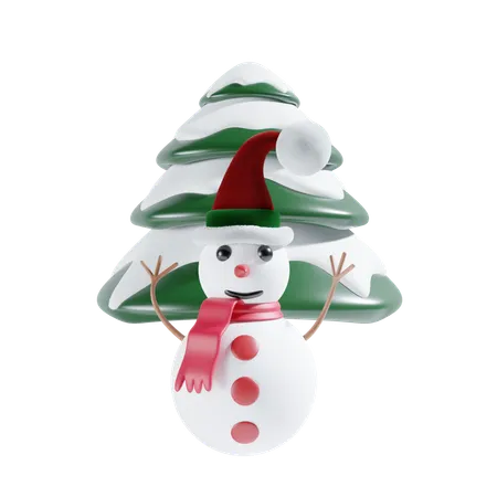 Bonhomme de neige avec pin  3D Icon