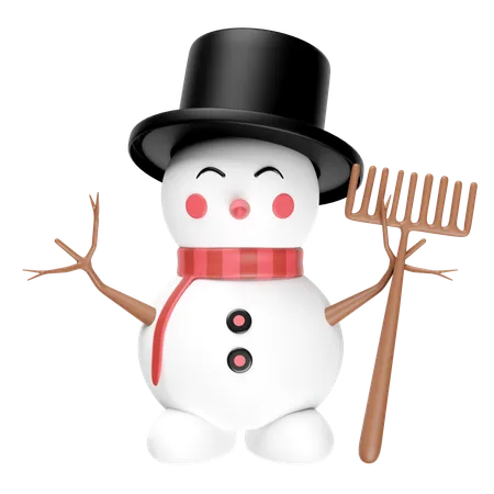 Bonhomme de neige avec support  3D Icon