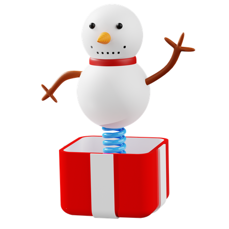 Boîte surprise bonhomme de neige  3D Icon