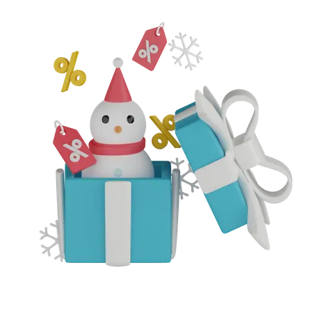 Cadeau de bonhomme de neige  3D Icon