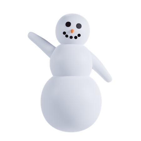 Bonhomme de neige dit bonjour  3D Illustration