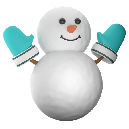 Bonhomme de neige et gants  3D Icon