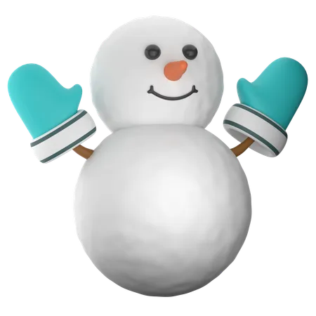 Bonhomme de neige et gants  3D Icon