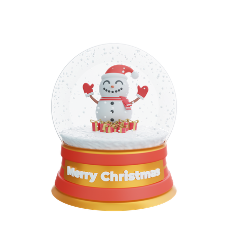 Globe de bonhomme de neige  3D Icon