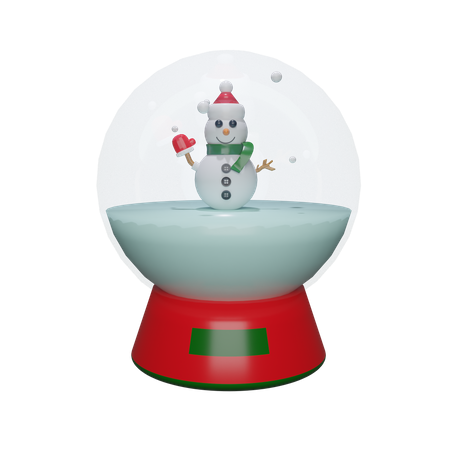 Globe de bonhomme de neige  3D Icon