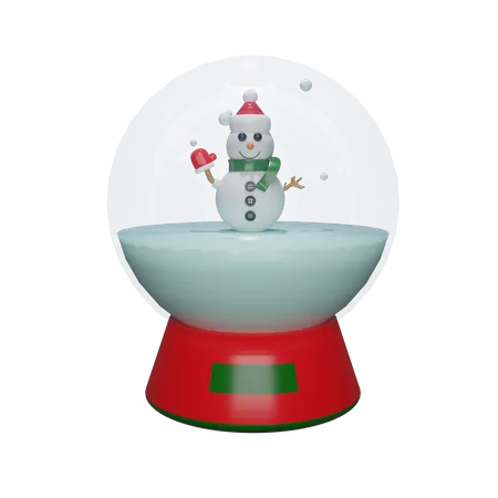 Globe de bonhomme de neige  3D Icon