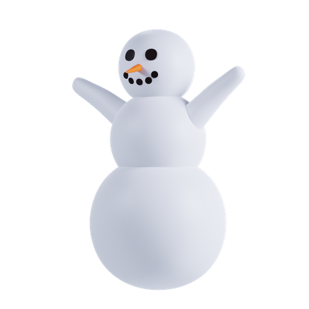 Bonhomme de neige, mains décroissantes  3D Illustration