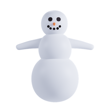 Bonhomme de neige pose mignonne  3D Illustration