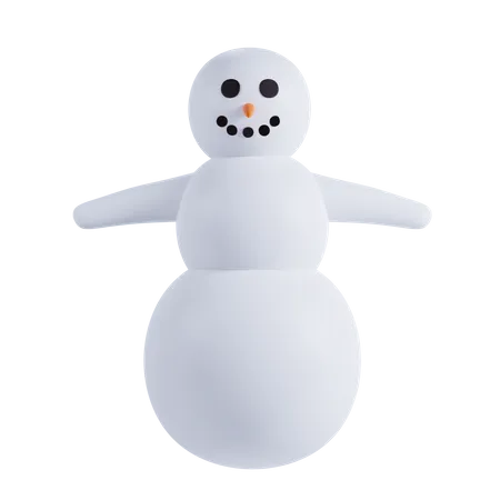 Bonhomme de neige pose mignonne  3D Illustration