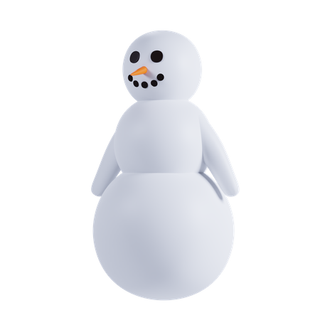 Bonhomme de neige pose mignonne  3D Illustration