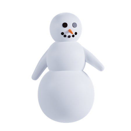 Bonhomme de neige montrant quelque chose  3D Illustration