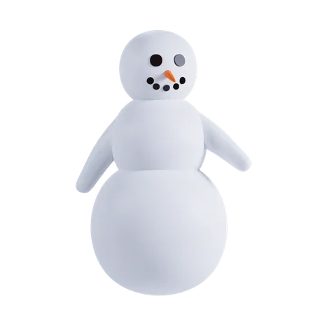 Bonhomme de neige montrant quelque chose  3D Illustration