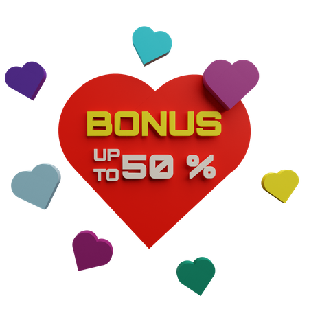 Bonificación de hasta el 50 por ciento  3D Icon