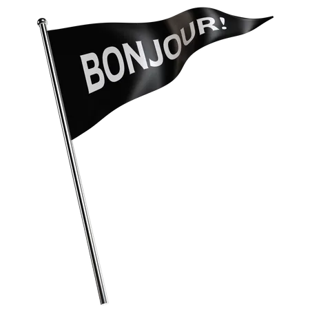 Bonjour Flag  3D Illustration