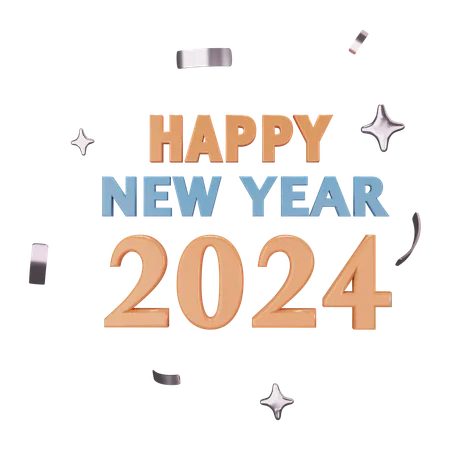 Bonne année 2024  3D Icon