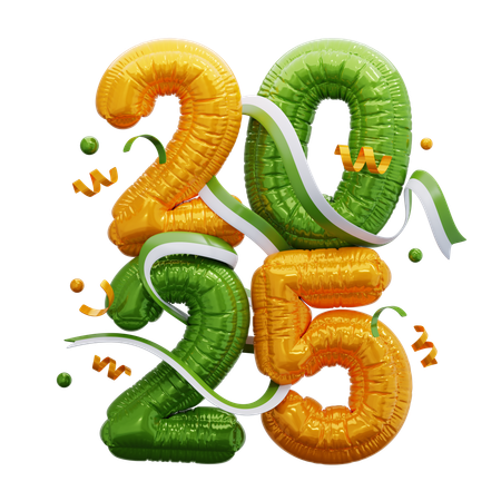 Bonne année 2025  3D Icon