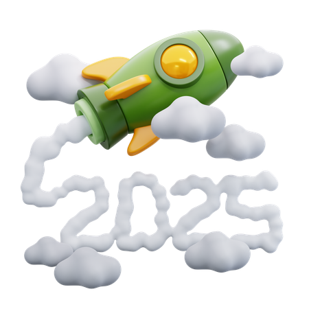 Bonne année 2025  3D Icon