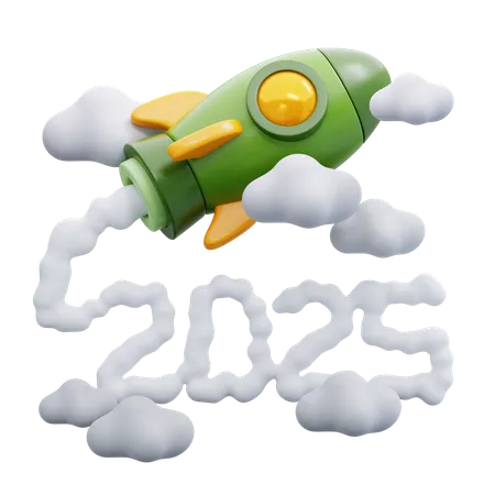 Bonne année 2025  3D Icon