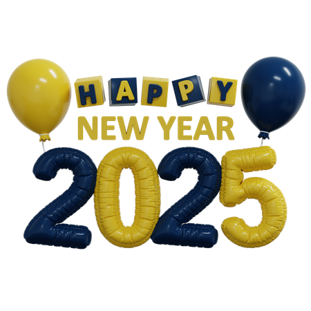 Bonne année 2025  3D Icon