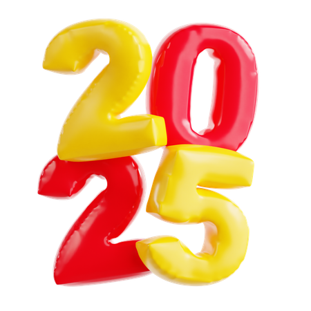 Bonne année 2025  3D Icon