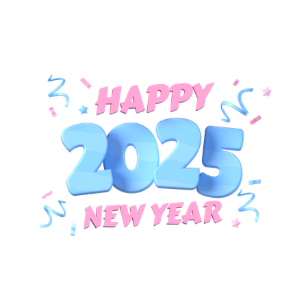 Bonne année 2025  3D Icon