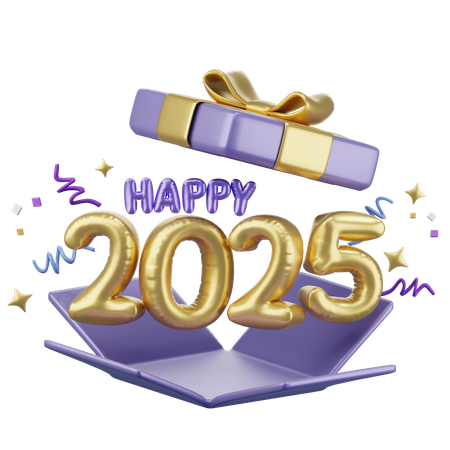 Icône 3D Bonne année 2025  3D Icon