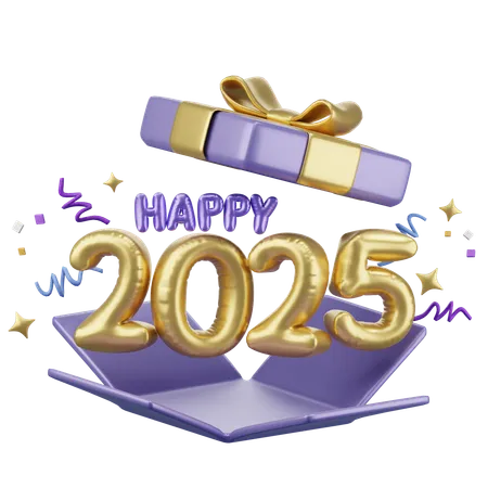 Icône 3D Bonne année 2025  3D Icon