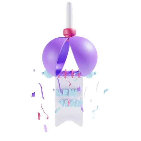 Bonne année avec des confettis  3D Icon