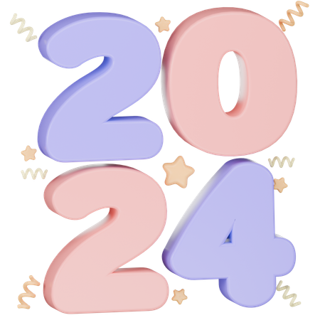 Bonne année numéro 2024  3D Icon