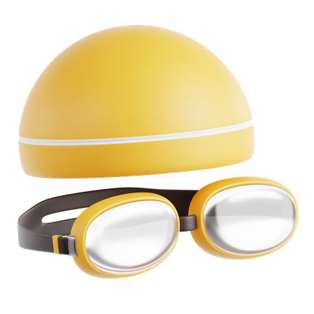 Bonnet de bain et lunettes  3D Icon