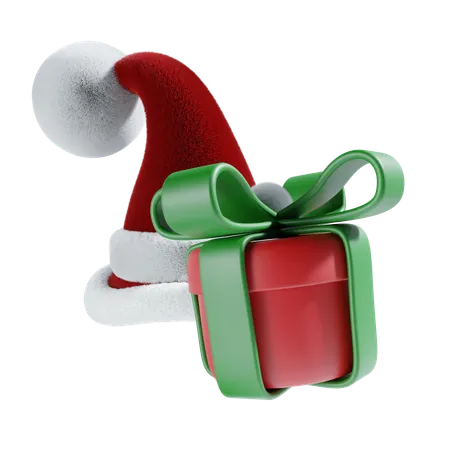 Bonnet de noel et cadeau  3D Icon