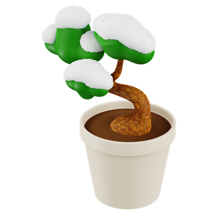 Bonsai cubierto de nieve  3D Icon