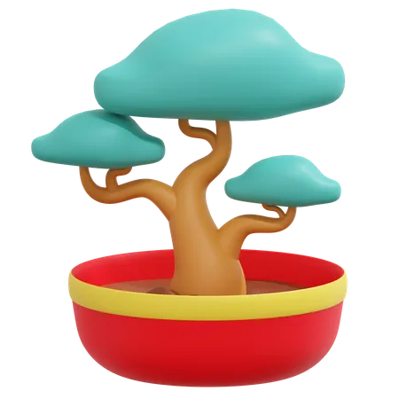 Bonsaï en pot  3D Icon