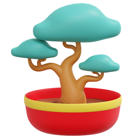 Bonsai Tree In Pot  3D Icon