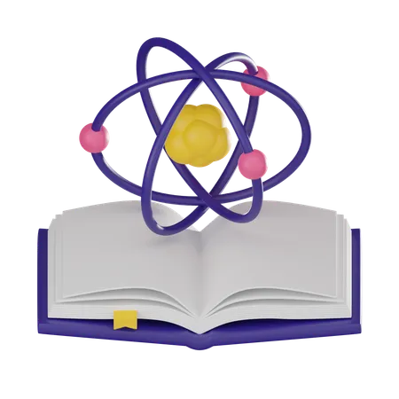 Scientific Education With This A Book And An Atom An Excellent Representation For Academic Study Scientific Research And Educational Resources 3 D Render Illustration 3D Icon