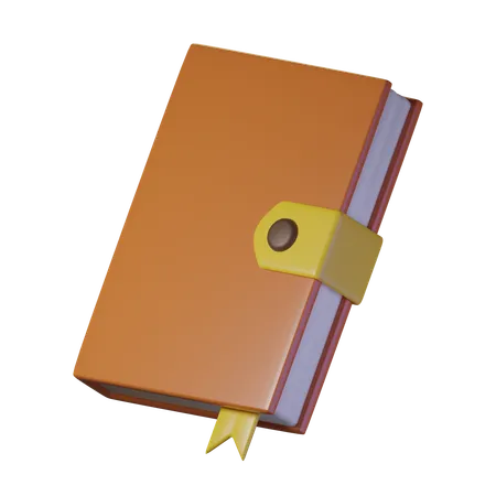 Brown Book With Yellow Bookmark On Transparent Background 3 D Illustration High Resolution 3D Icon