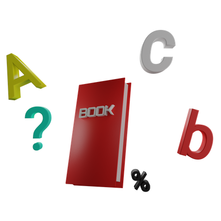 Book And Alphabet  3D Icon