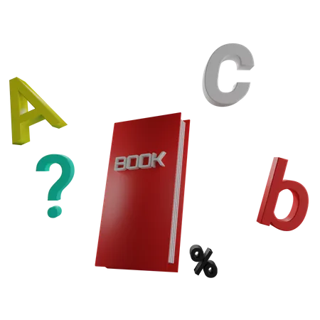 Book And Alphabet 3D Icon